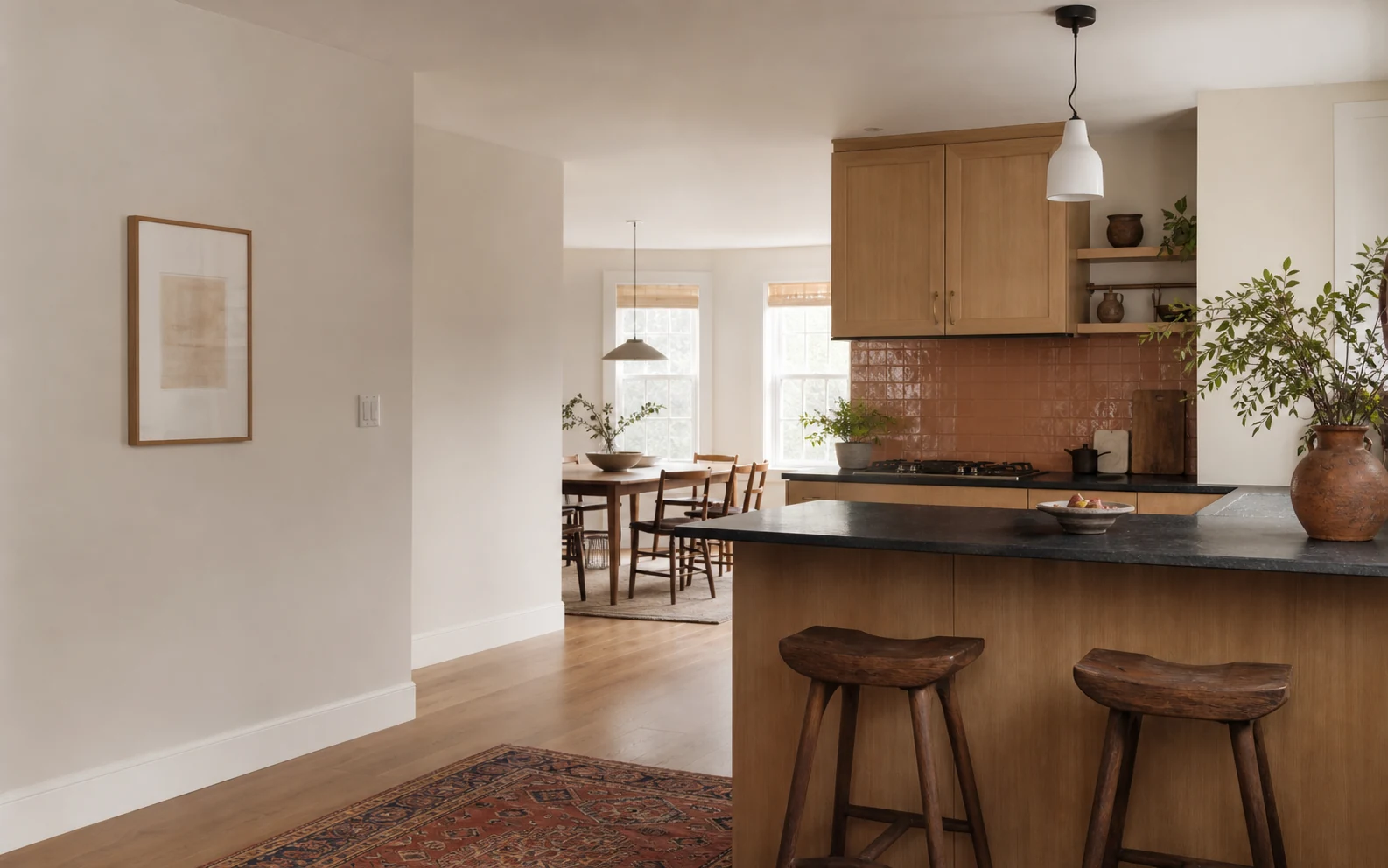 Prototype concept of a warm, attainable Alexandria townhouse kitchen renovation